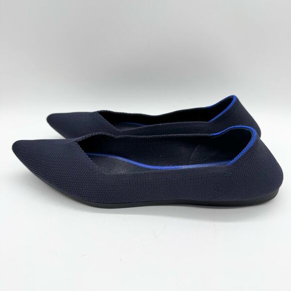 Rothy's The Point Womens Textile Pointed Toe Ballet Flats Slip On Shoes Navy 7.5 - Picture 8 of 14
